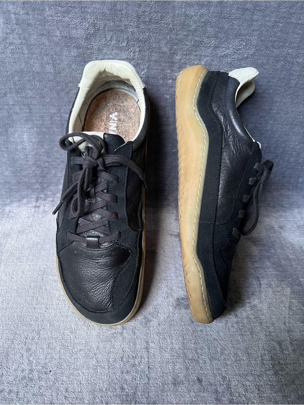 Vivobarefoot Gobi II Men’s Leather Sneakers Sz 43 US 10 Black Tan Wide Flexible